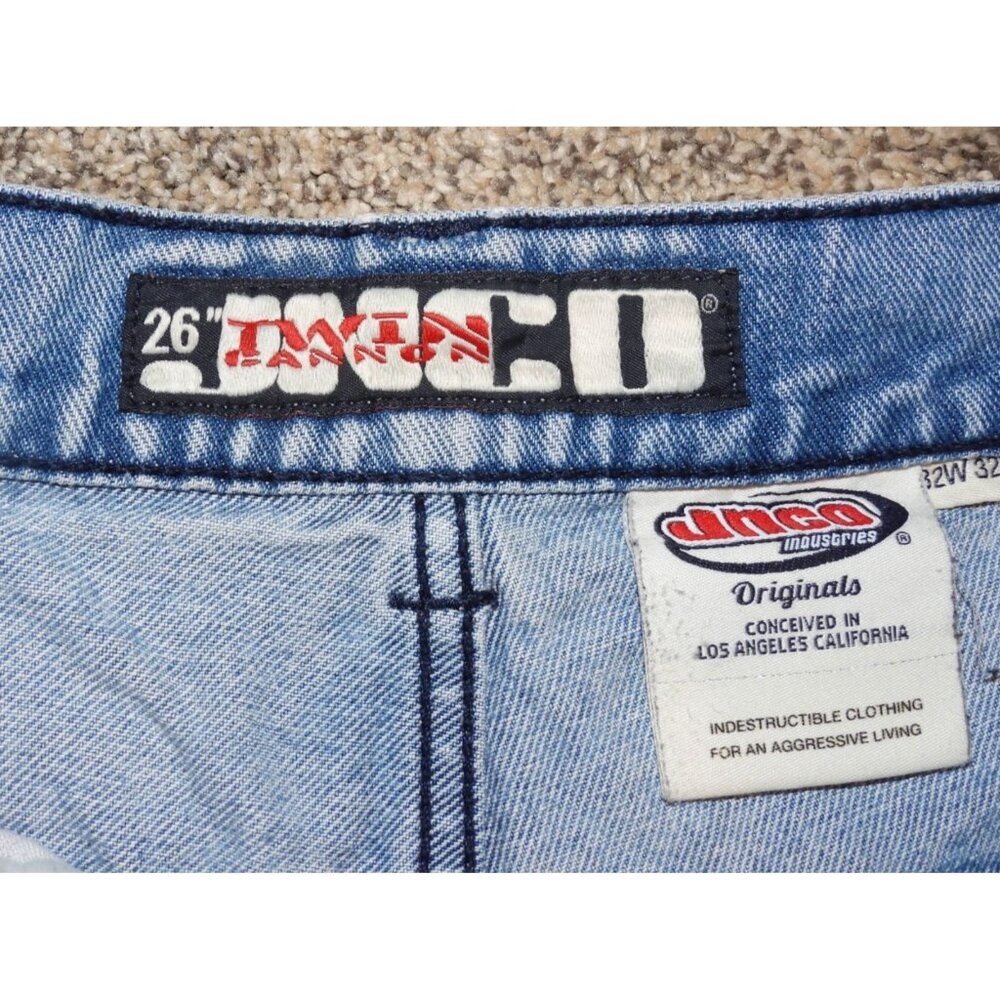 JNCO Twin Cannon Classic Wide Leg Jeans Mens 32x32 Antique Wash Y2K Baggy Skater - Picture 5 of 13